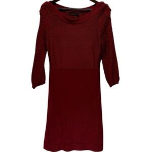 The Limited Red Boat Neck Long Sleeve Sweater Dress